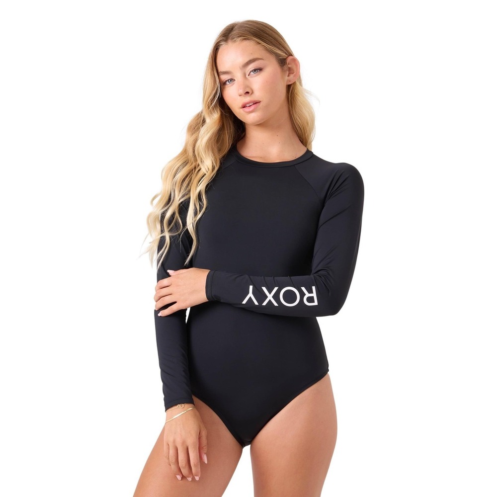 NWT Roxy Women's Long Sleeve Surf Suit Rash Guard Swimsuit UPF 50+ Small
